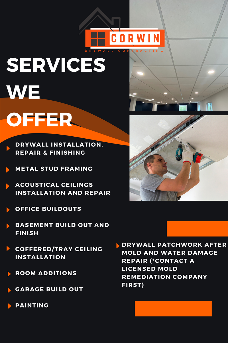 Acoustical Ceiling Services, Repair, Installation, Contractor